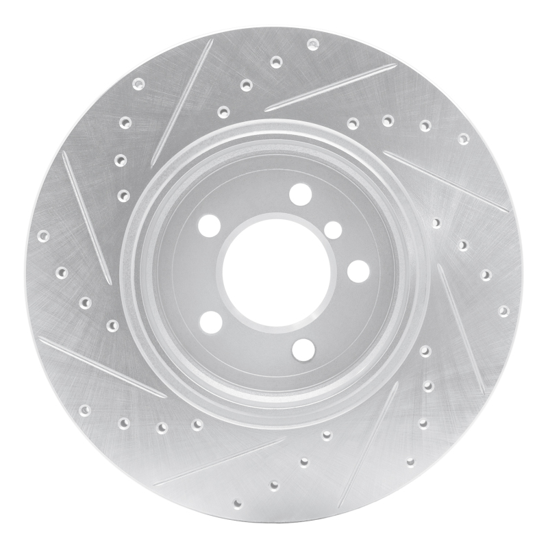 BMW 760I Brake Rotor (1) - Rear Right - R1 Concepts - Drilled & Slotted - Silver - `02-`05